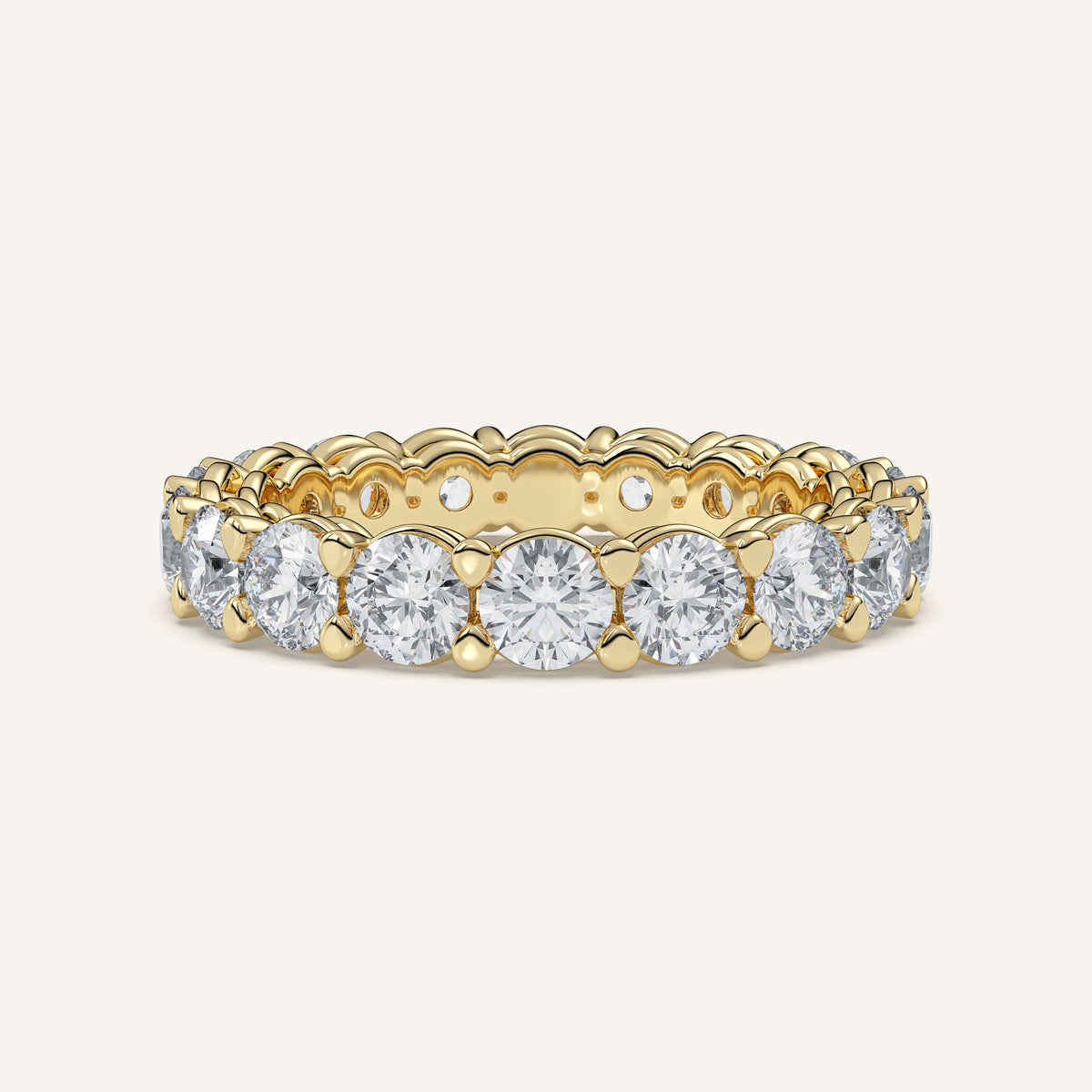 Round Diamond Eternity Band — 3 CTW in 14k Yellow Gold (view 1)