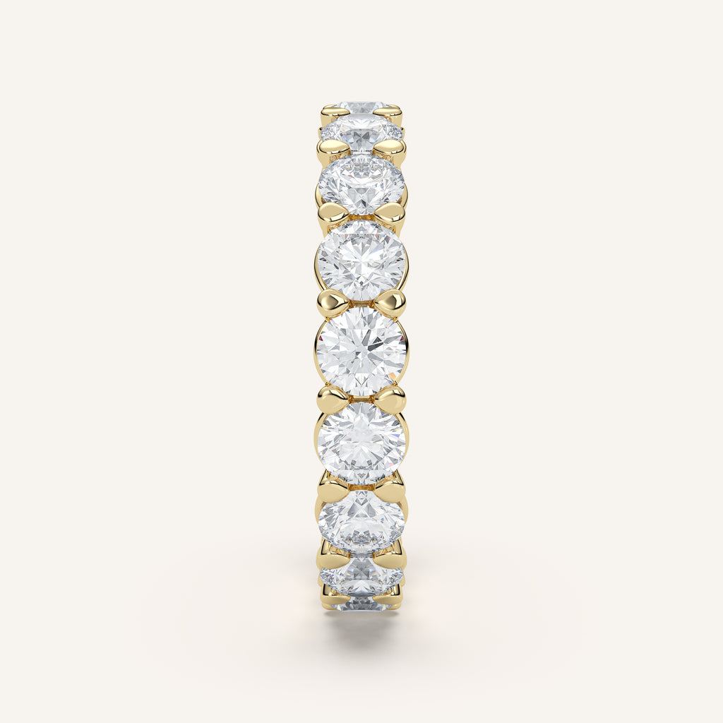 Round Diamond Eternity Band — 3 CTW in 14k Yellow Gold (view 3)