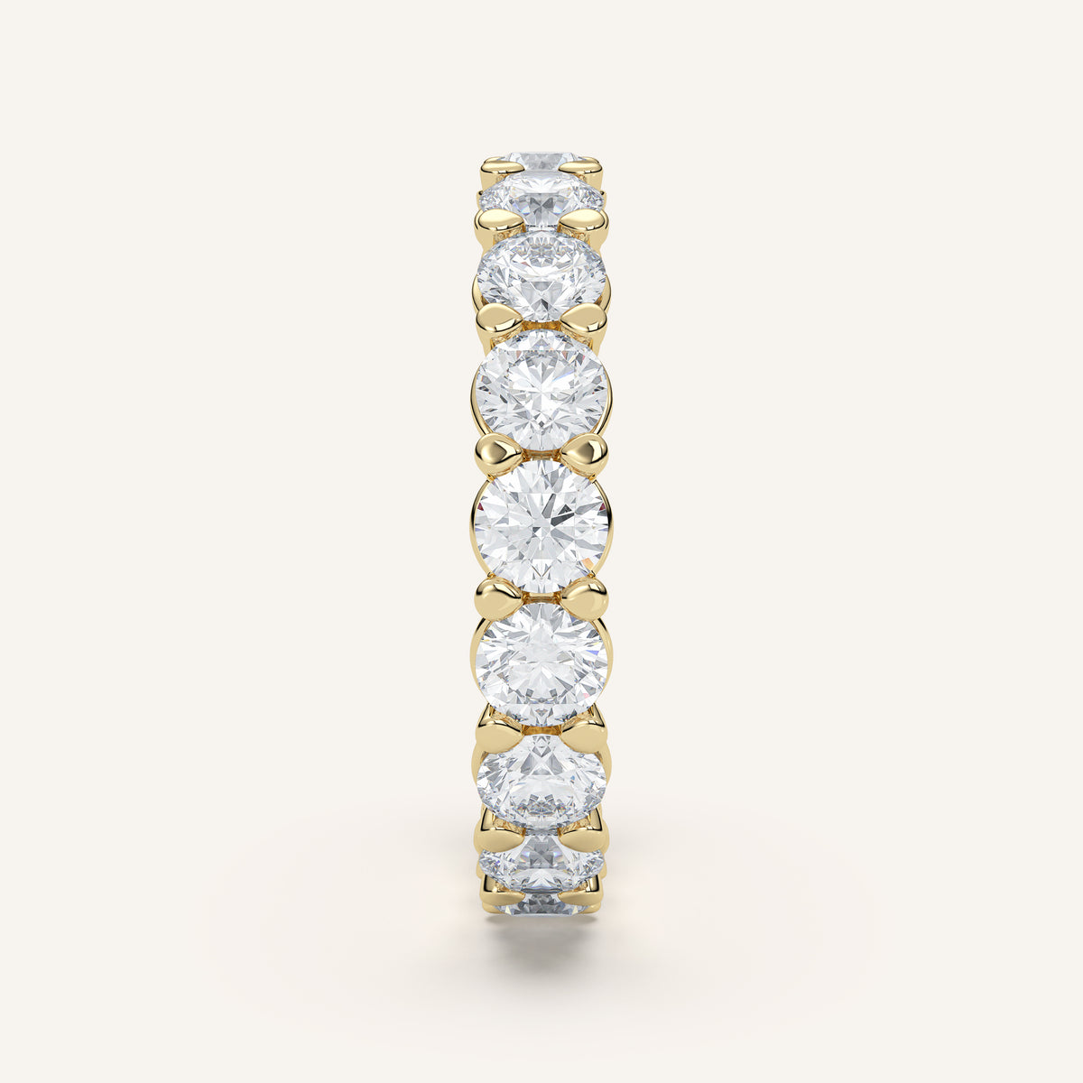 Round Diamond Eternity Band — 3 CTW in 14k Yellow Gold (view 3)