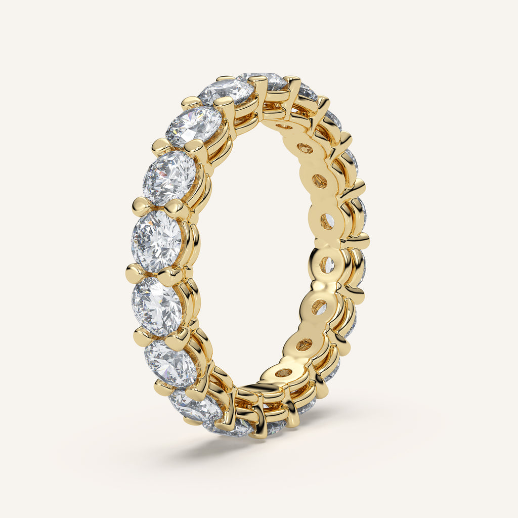 Round Diamond Eternity Band — 3 CTW in 14k Yellow Gold (view 2)