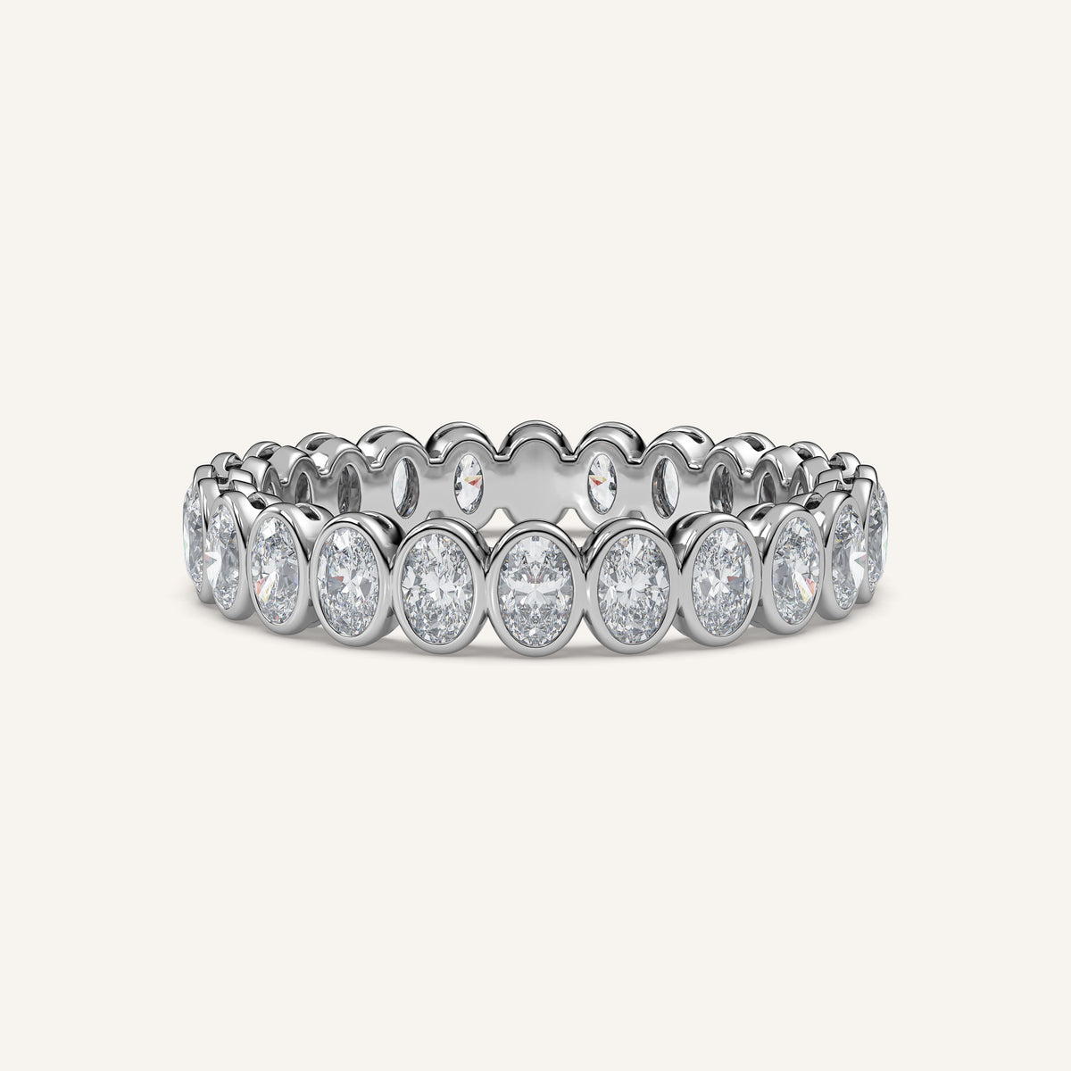 Oval Bezel Eternity Band — 1 CTW in 14k White Gold (view 1)