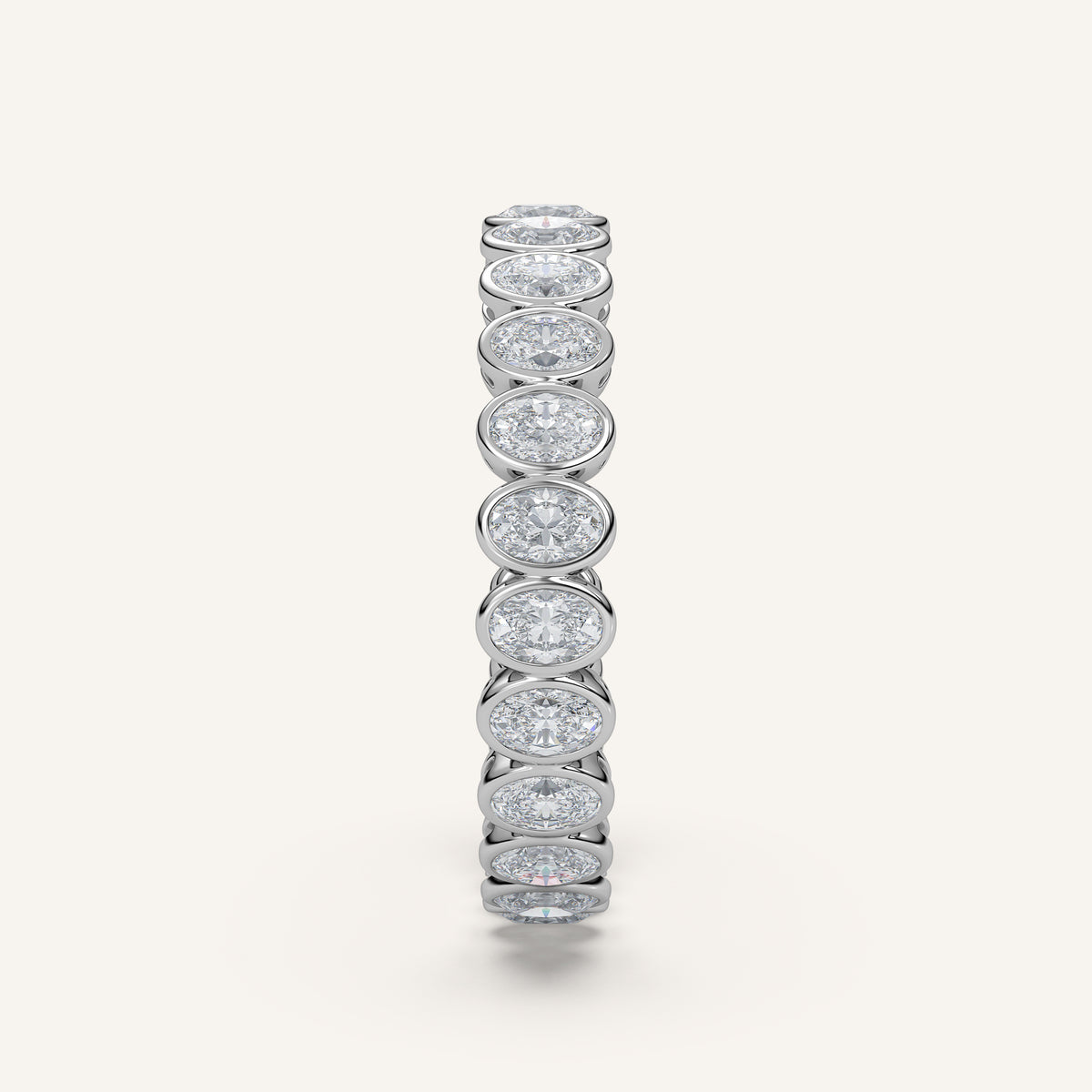 Oval Bezel Eternity Band — 1 CTW in 14k White Gold (view 3)
