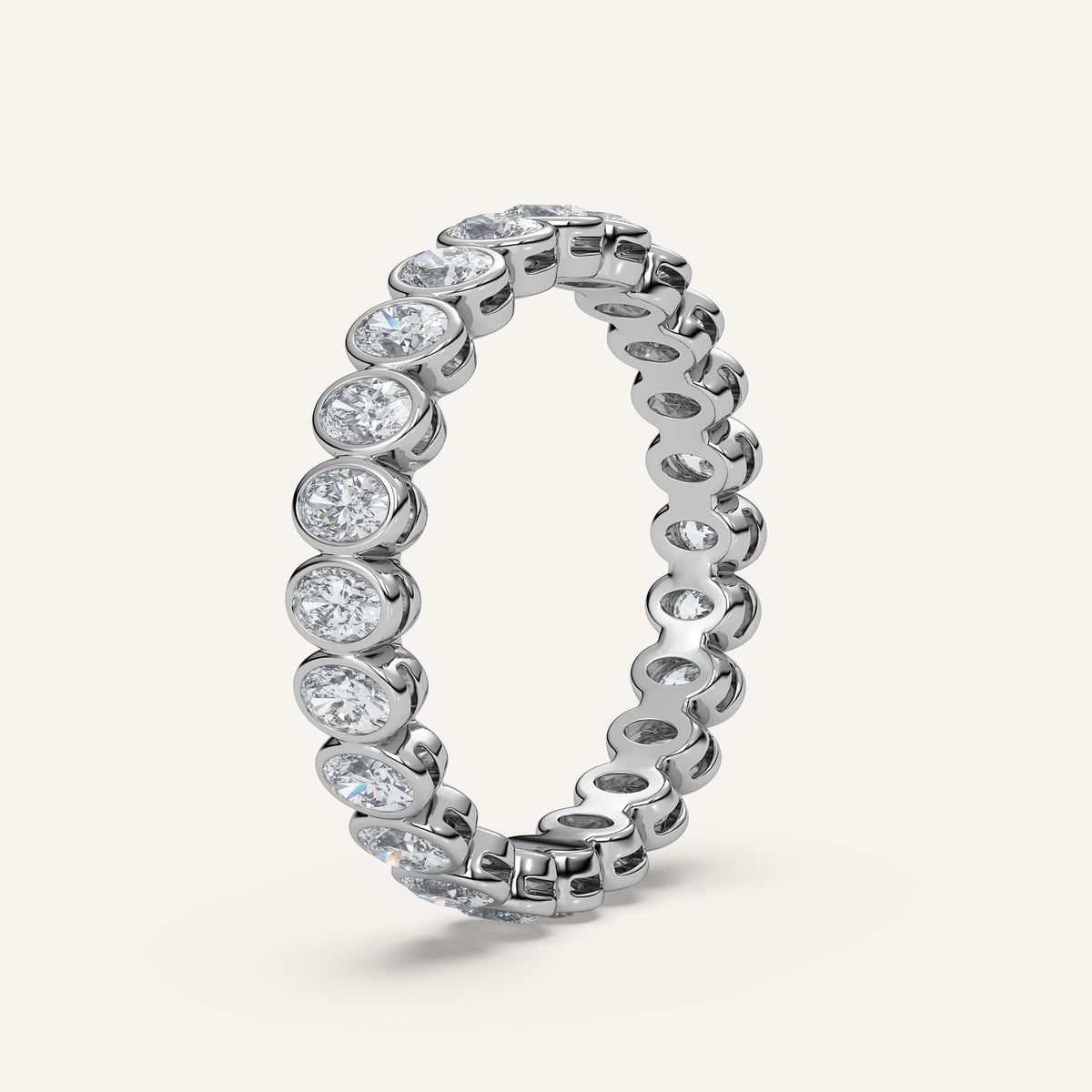 Oval Bezel Eternity Band — 1 CTW in 14k White Gold (view 2)