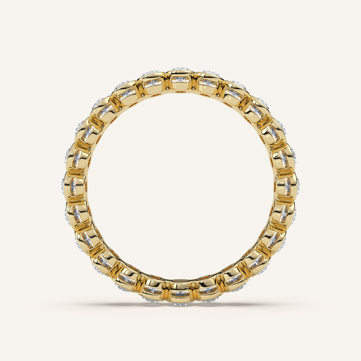 Oval Bezel Eternity Band — 1 CTW in 14k Yellow Gold (view 4)