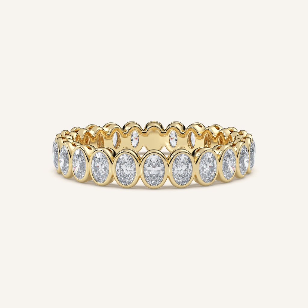 Oval Bezel Eternity Band — 1 CTW in 14k Yellow Gold (view 1)