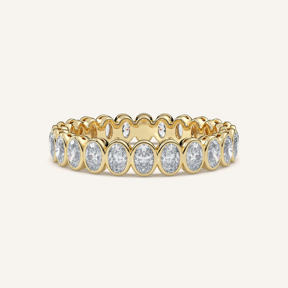 Oval Bezel Eternity Band — 1 CTW in 14k Yellow Gold (view 1)