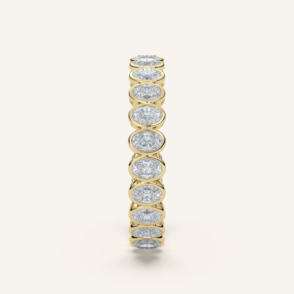 Oval Bezel Eternity Band — 1 CTW in 14k Yellow Gold (view 3)