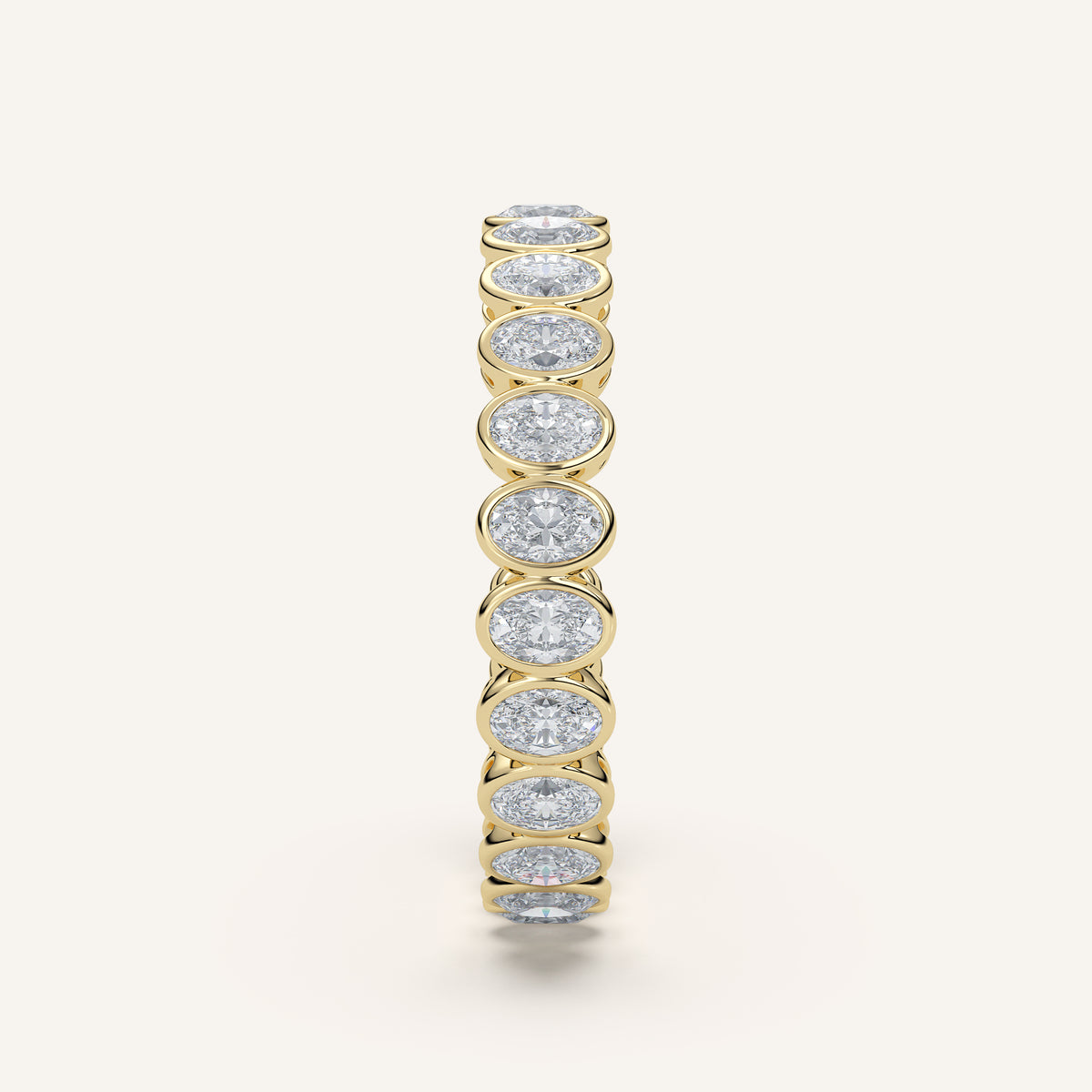 Oval Bezel Eternity Band — 1 CTW in 14k Yellow Gold (view 3)