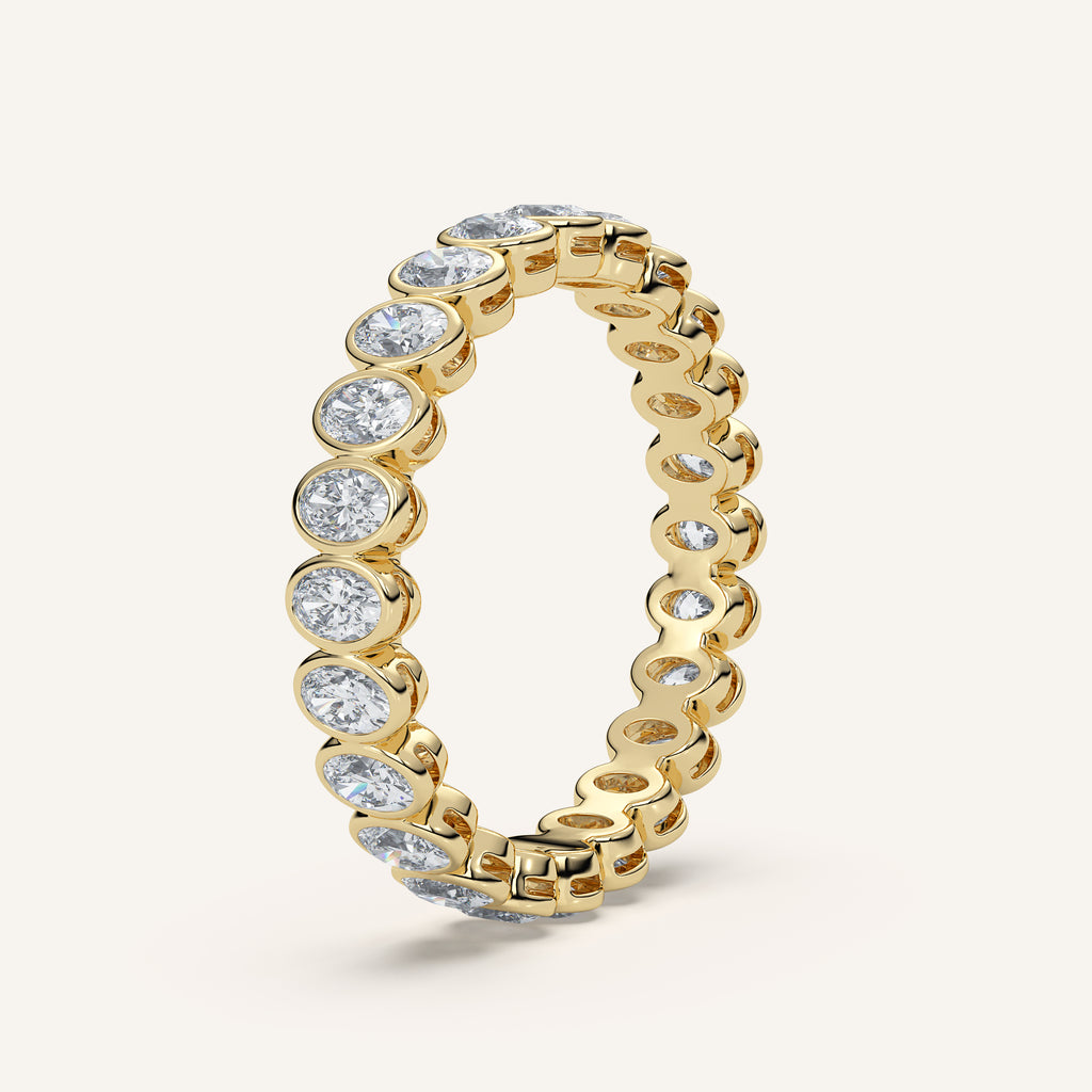 Oval Bezel Eternity Band — 1 CTW in 14k Yellow Gold (view 2)