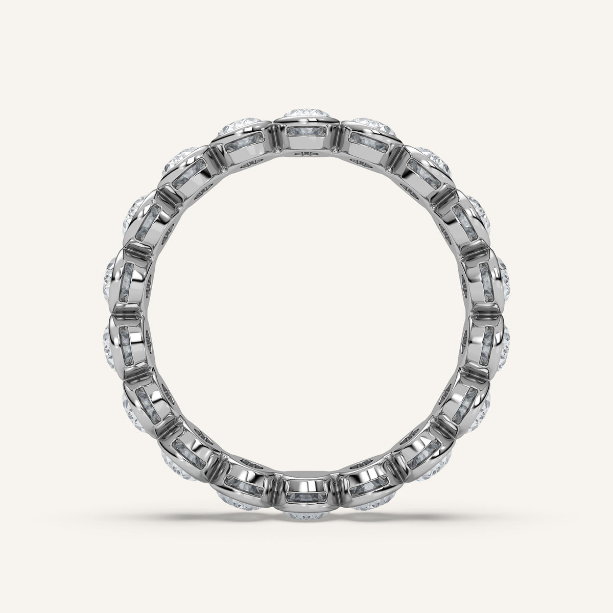 Oval Bezel Eternity Band — 2 CTW in 14k White Gold (view 4)
