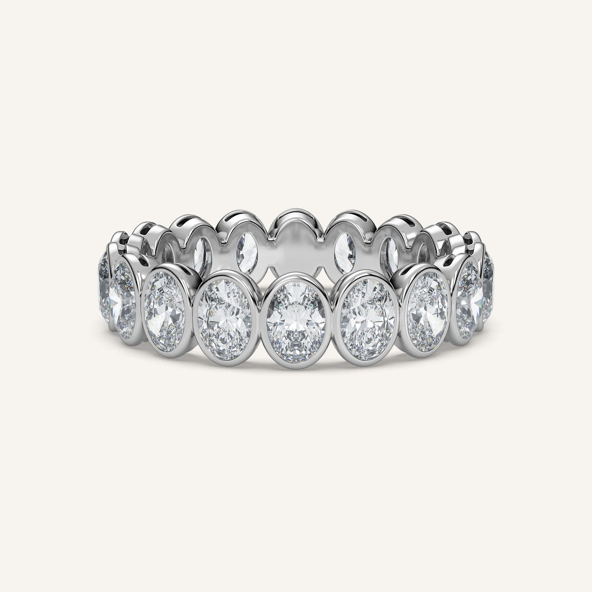 Oval Bezel Eternity Band — 2 CTW in 14k White Gold (view 1)