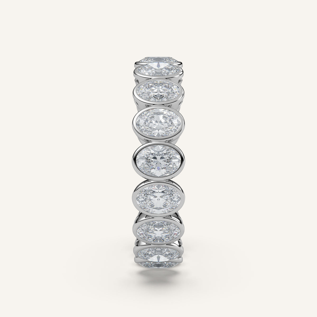 Oval Bezel Eternity Band — 2 CTW in 14k White Gold (view 3)
