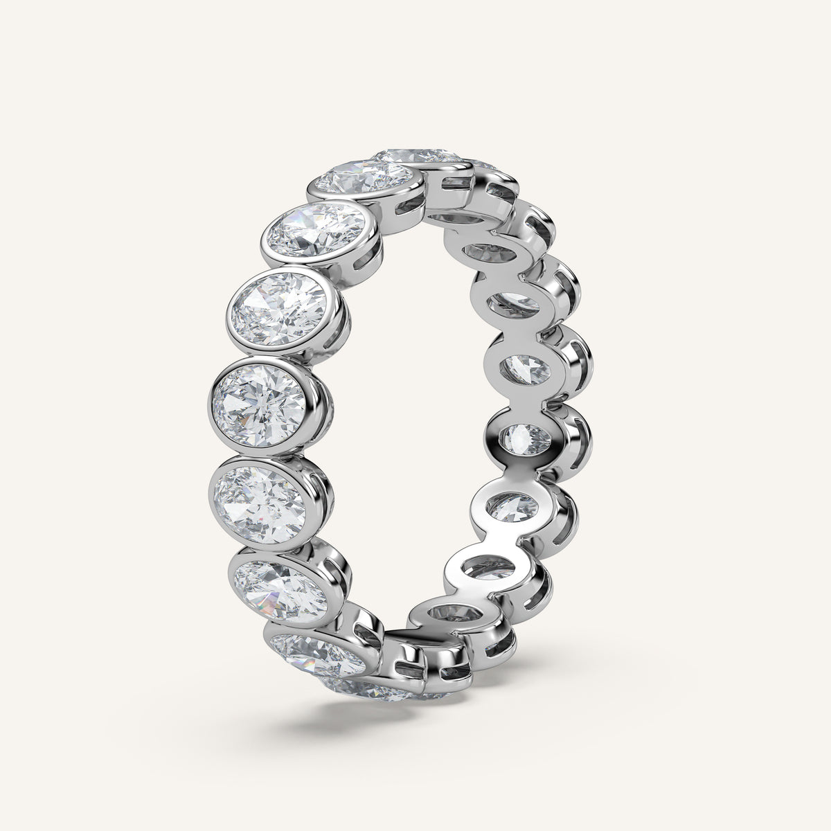 Oval Bezel Eternity Band — 2 CTW in 14k White Gold (view 2)
