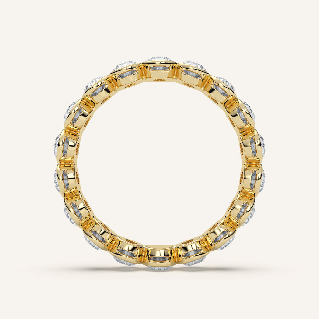 Oval Bezel Eternity Band — 2 CTW in 14k Yellow Gold (view 4)