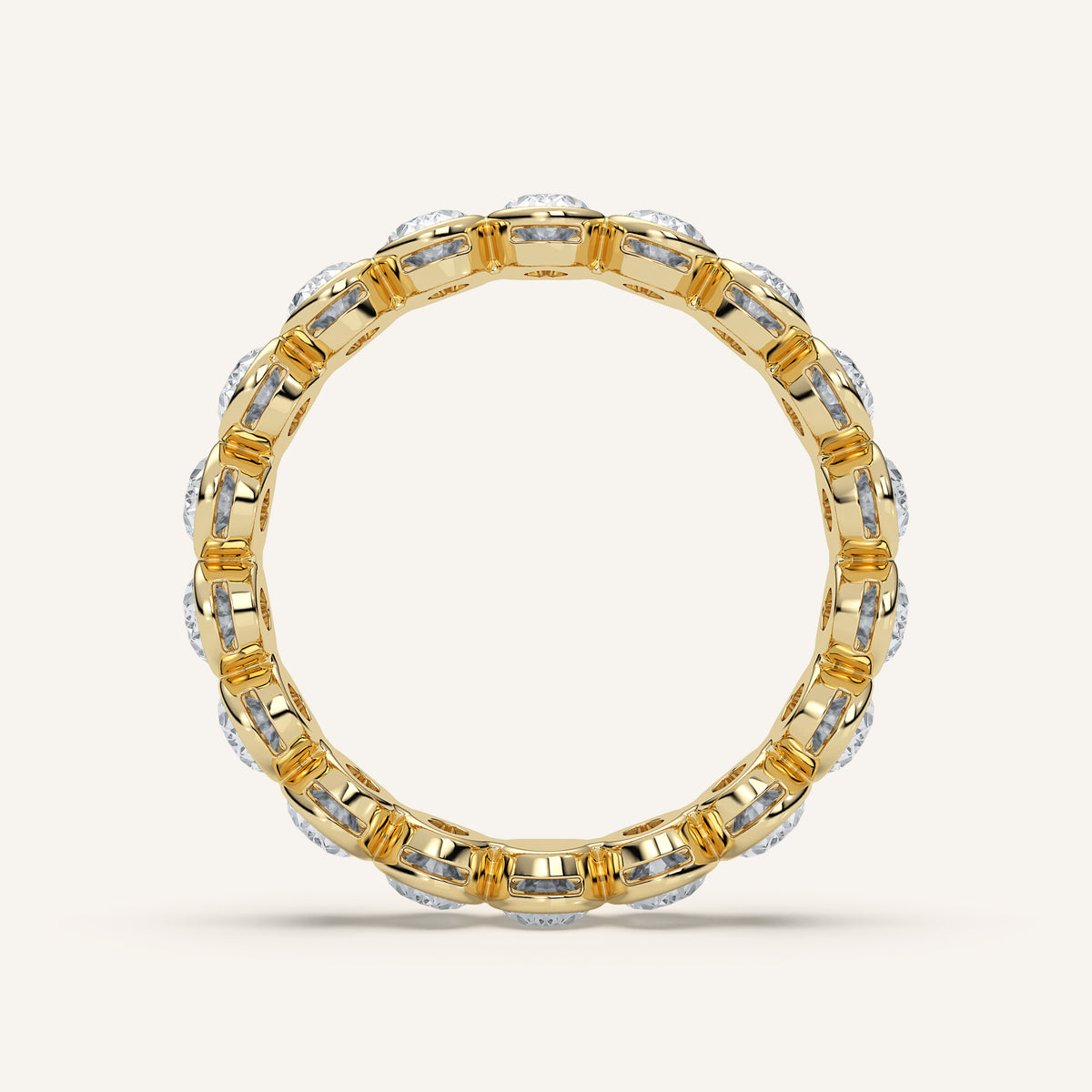 Oval Bezel Eternity Band — 2 CTW in 14k Yellow Gold (view 4)