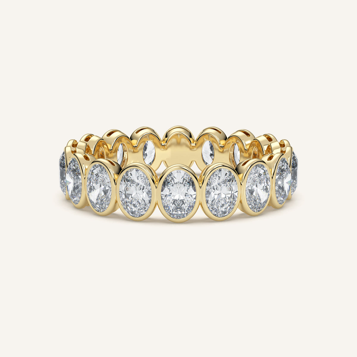 Oval Bezel Eternity Band — 2 CTW in 14k Yellow Gold (view 1)