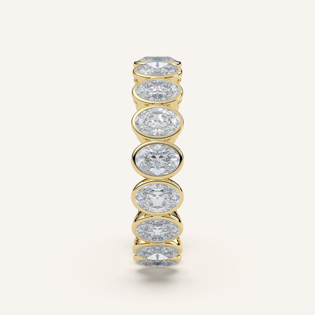 Oval Bezel Eternity Band — 2 CTW in 14k Yellow Gold (view 3)