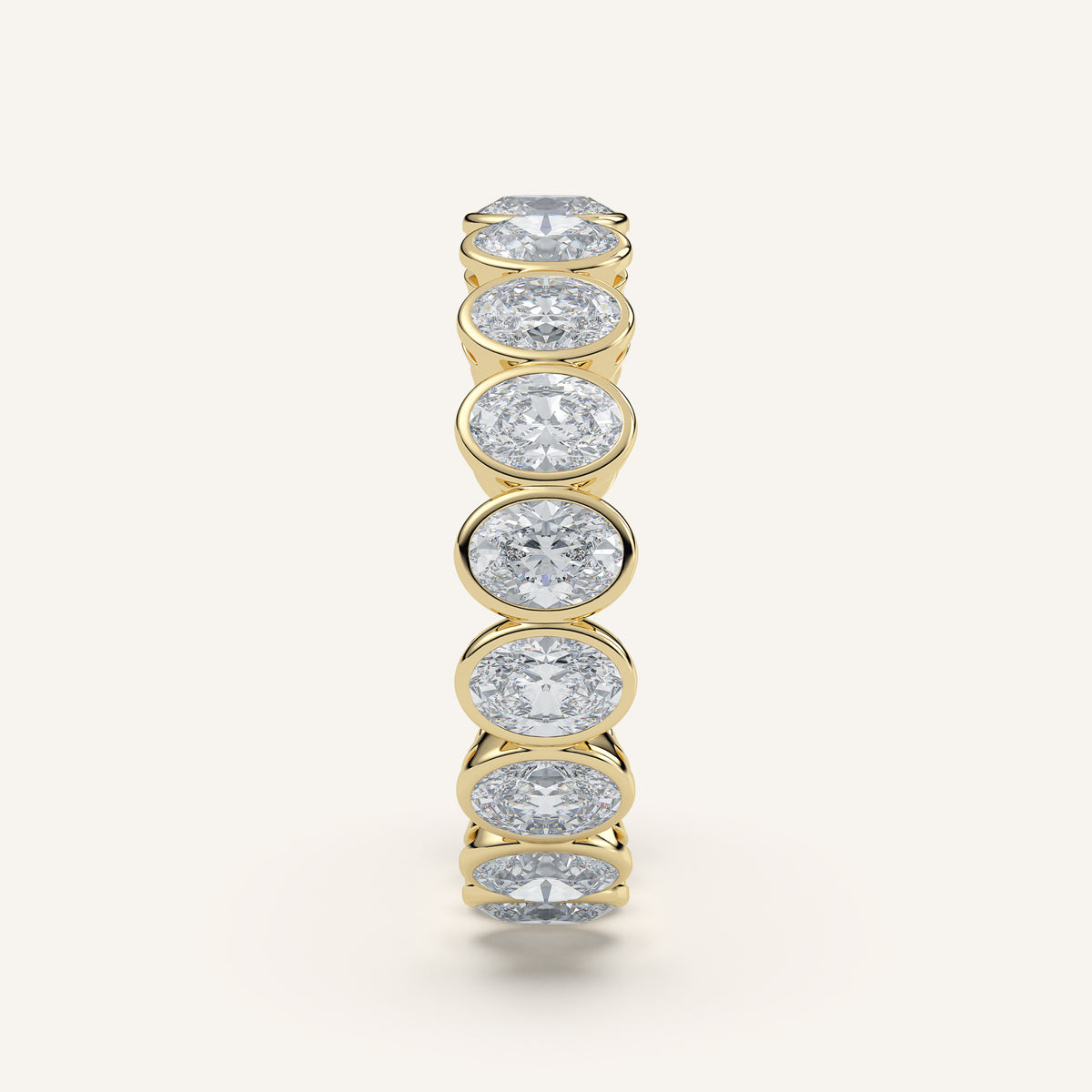 Oval Bezel Eternity Band — 2 CTW in 14k Yellow Gold (view 3)