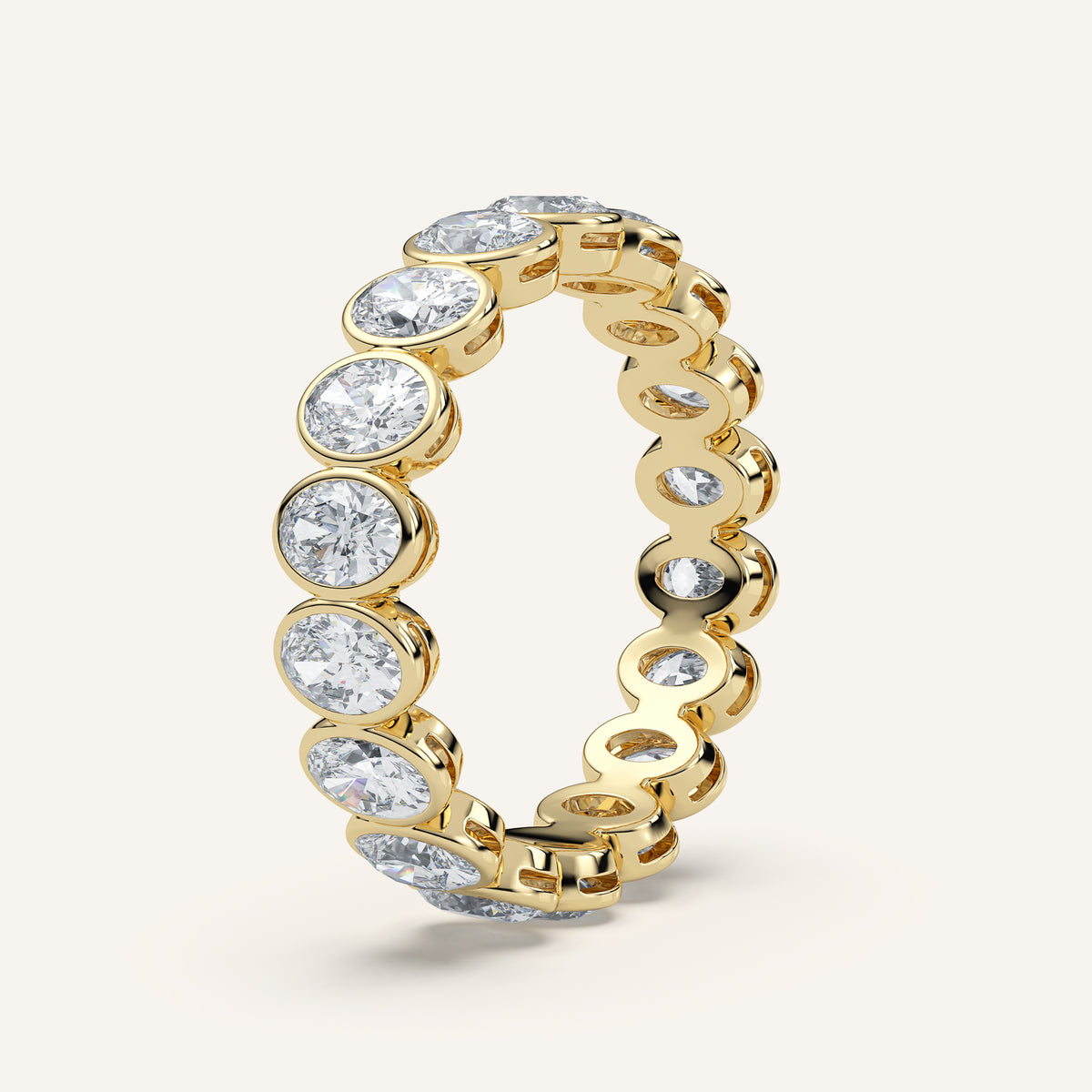Oval Bezel Eternity Band — 2 CTW in 14k Yellow Gold (view 2)