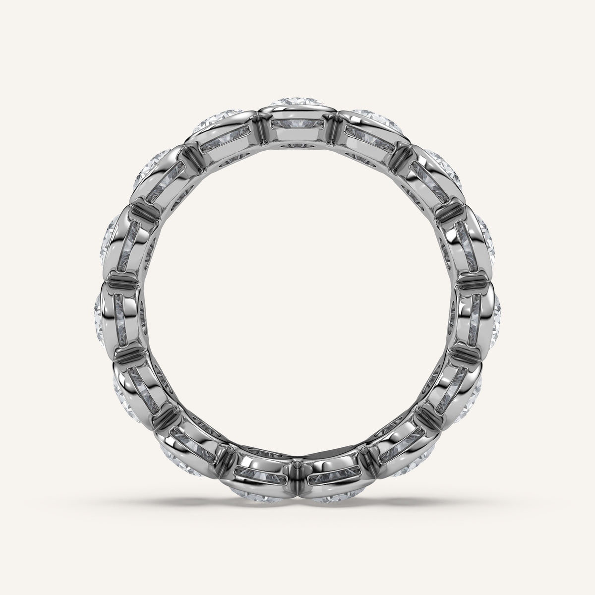 Oval Bezel Eternity Band — 3 CTW in 14k White Gold (view 4)