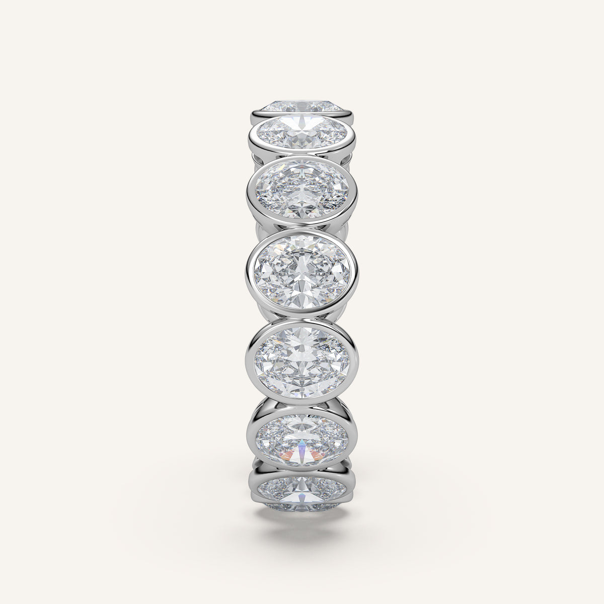 Oval Bezel Eternity Band — 3 CTW in 14k White Gold (view 3)