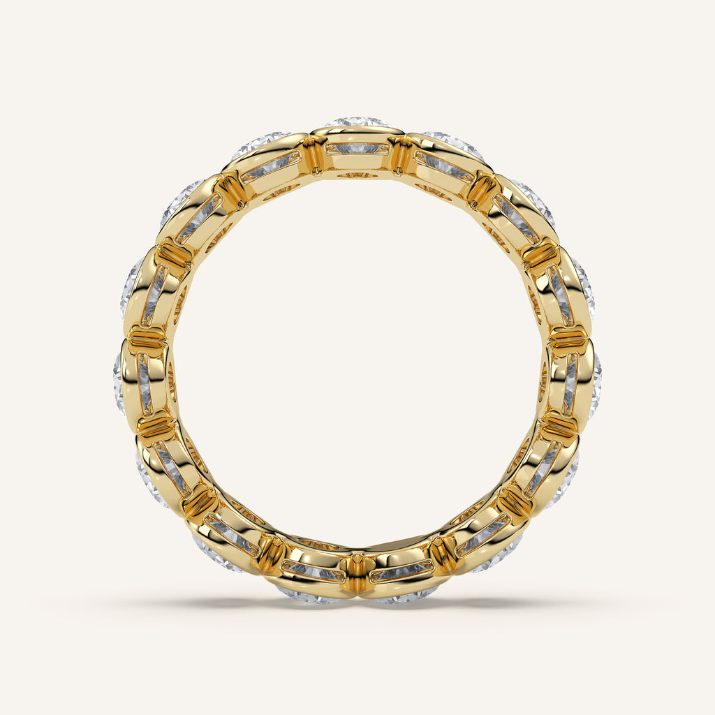 Oval Bezel Eternity Band — 3 CTW in 14k Yellow Gold (view 4)