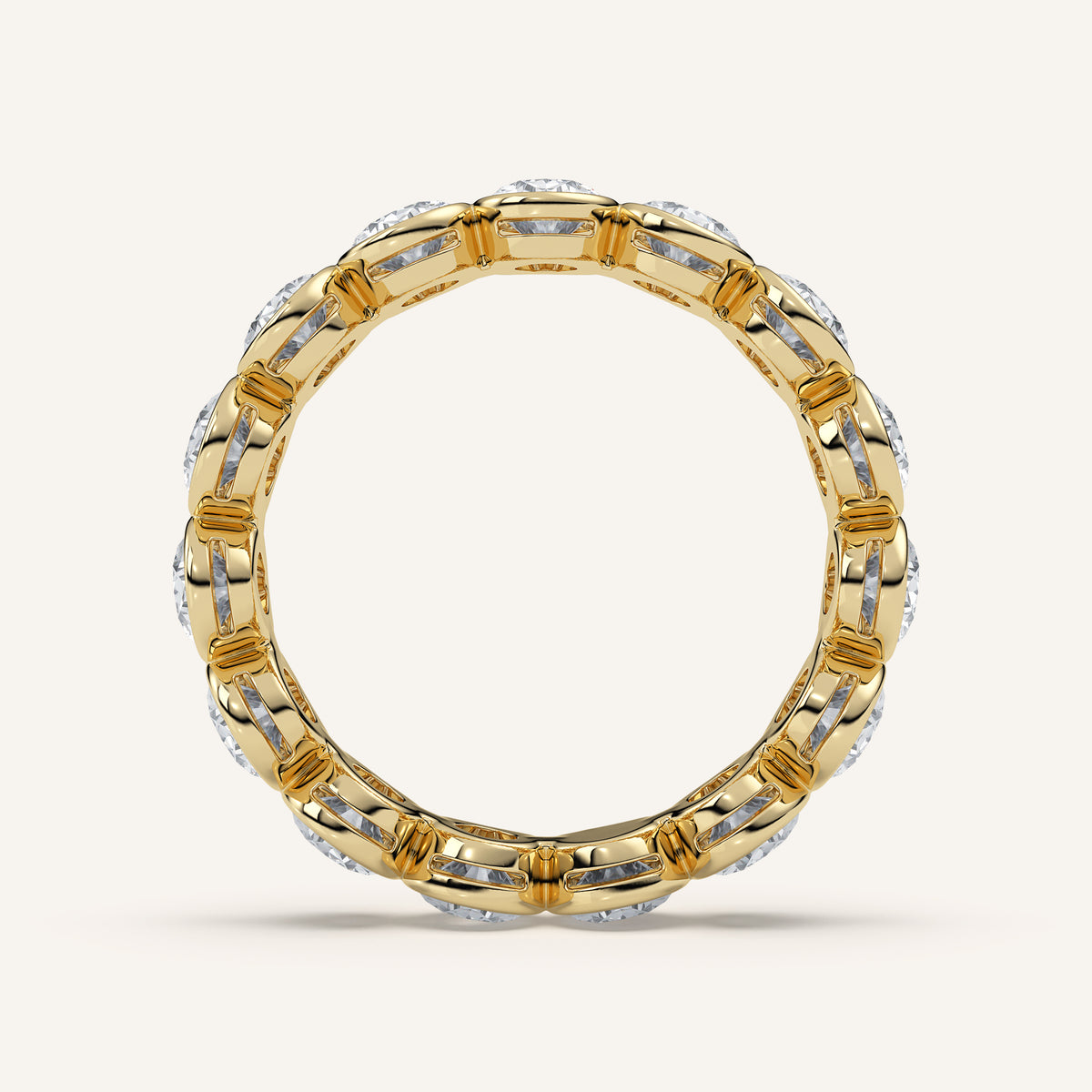 Oval Bezel Eternity Band — 3 CTW in 14k Yellow Gold (view 4)