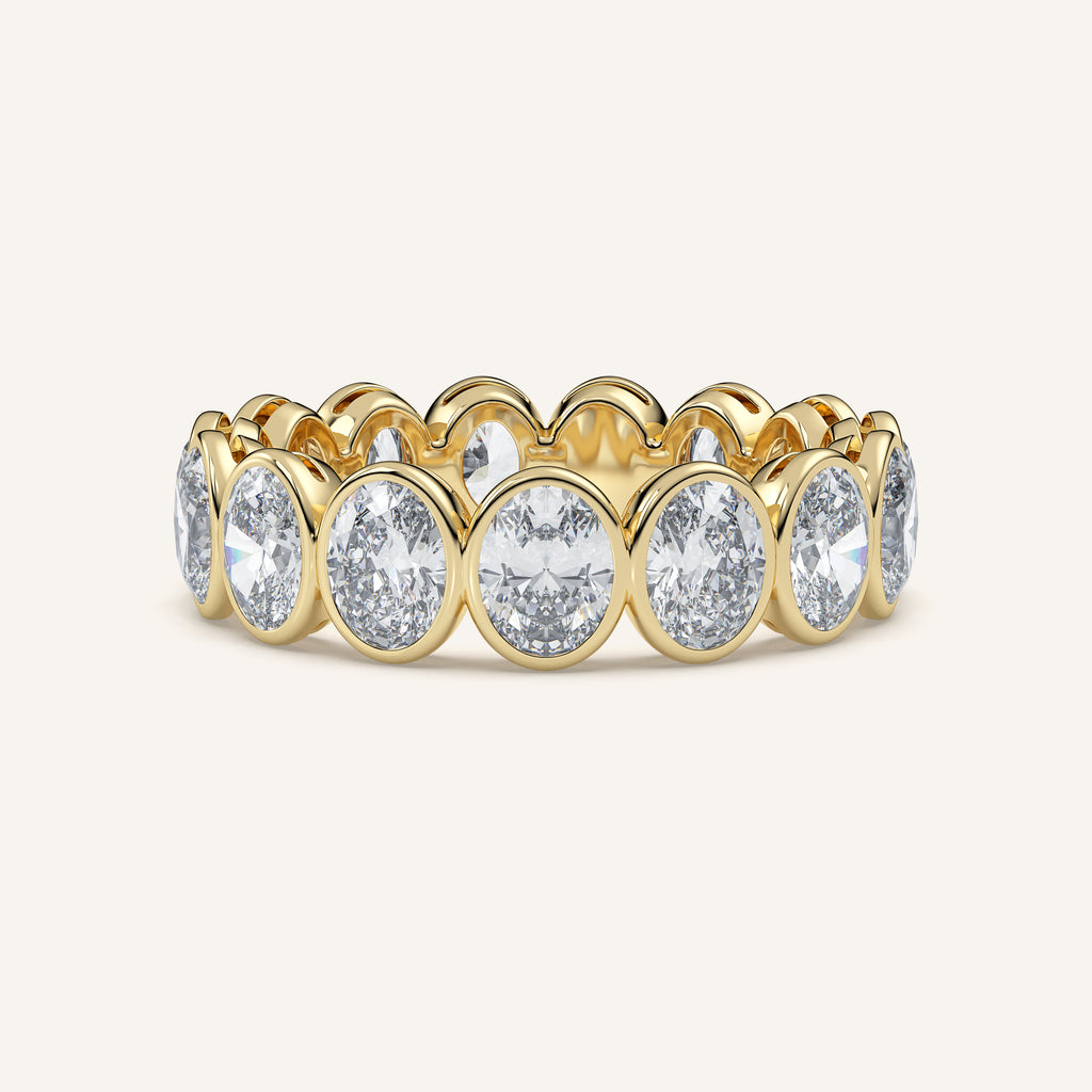 Oval Bezel Eternity Band — 3 CTW in 14k Yellow Gold (view 1)
