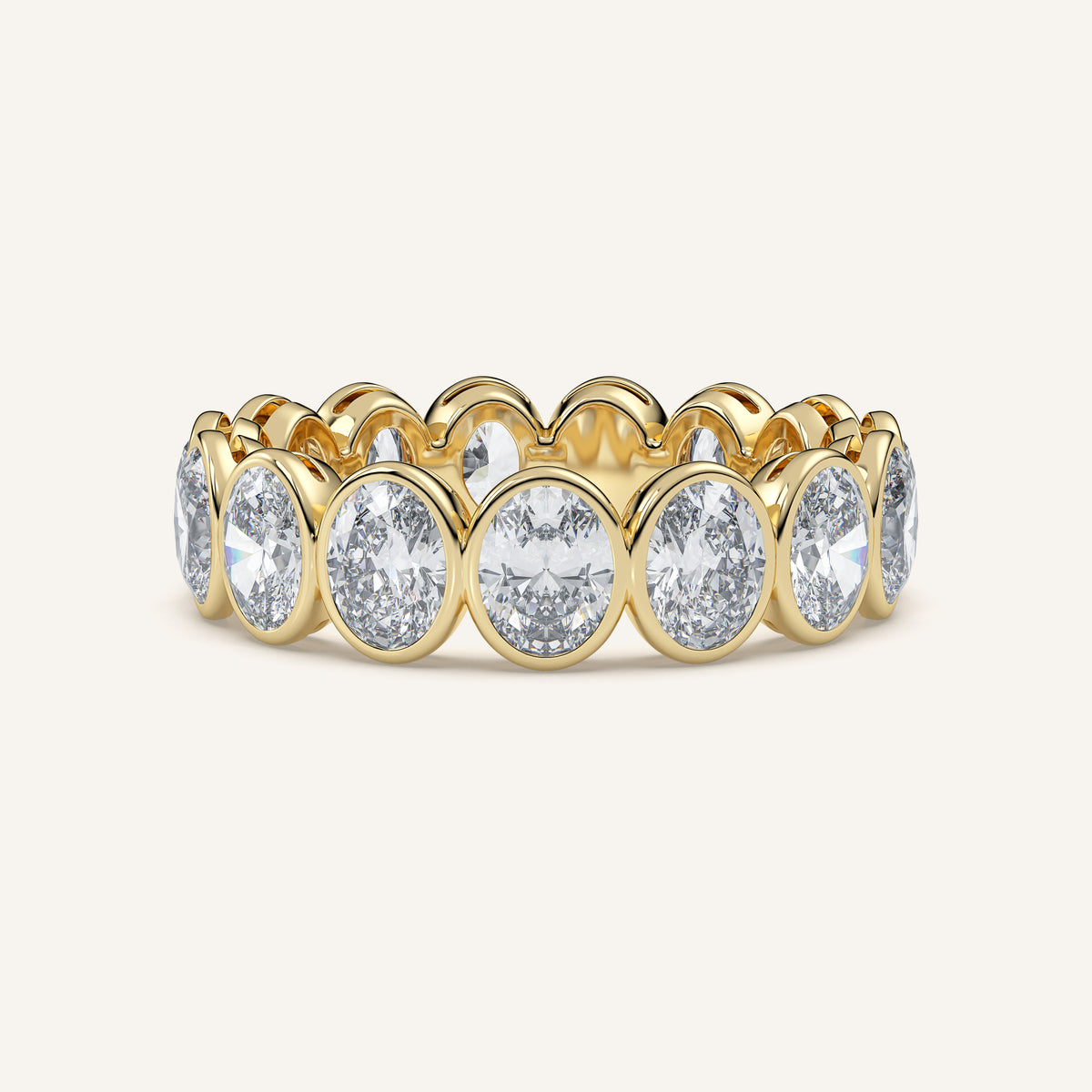 Oval Bezel Eternity Band — 3 CTW in 14k Yellow Gold (view 1)