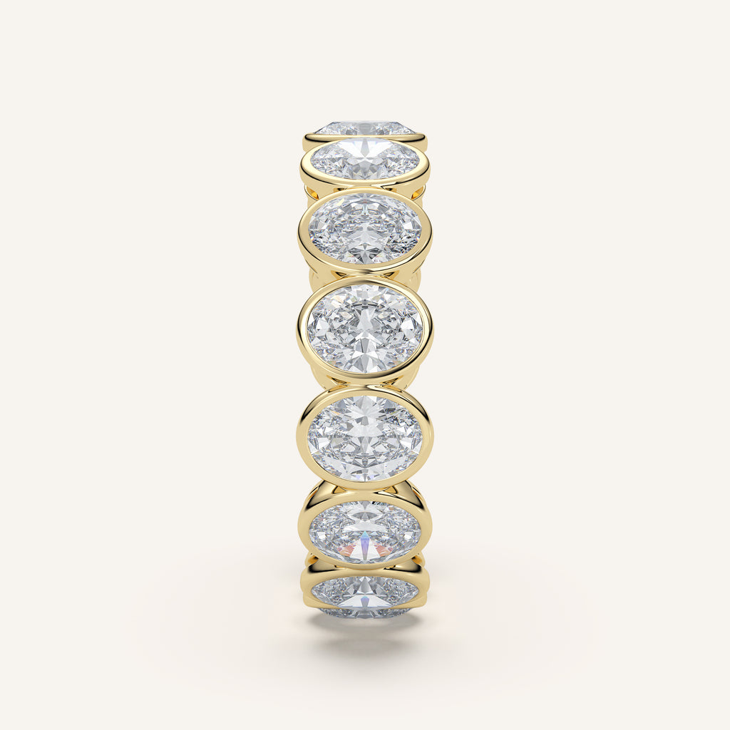 Oval Bezel Eternity Band — 3 CTW in 14k Yellow Gold (view 3)