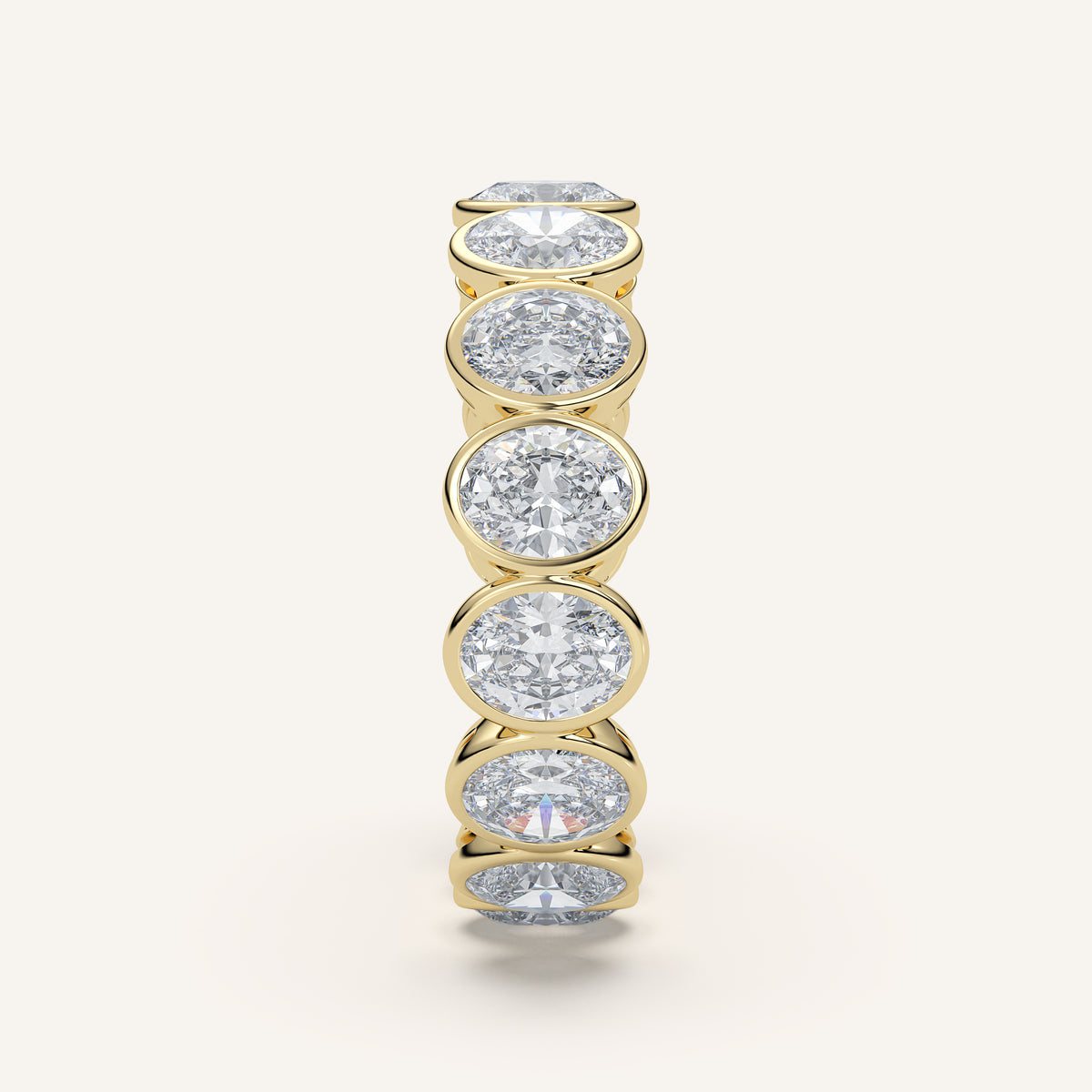 Oval Bezel Eternity Band — 3 CTW in 14k Yellow Gold (view 3)