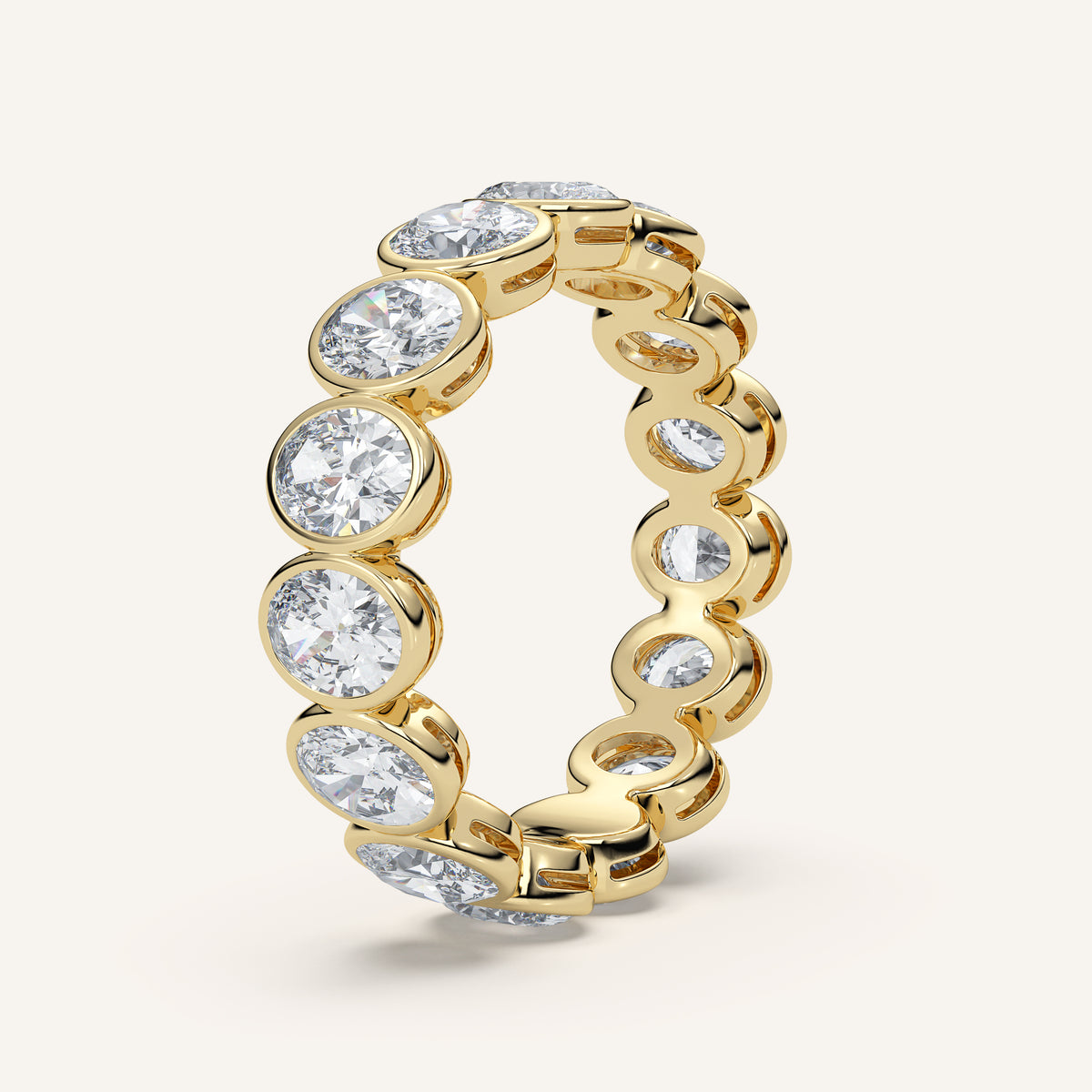 Oval Bezel Eternity Band — 3 CTW in 14k Yellow Gold (view 2)