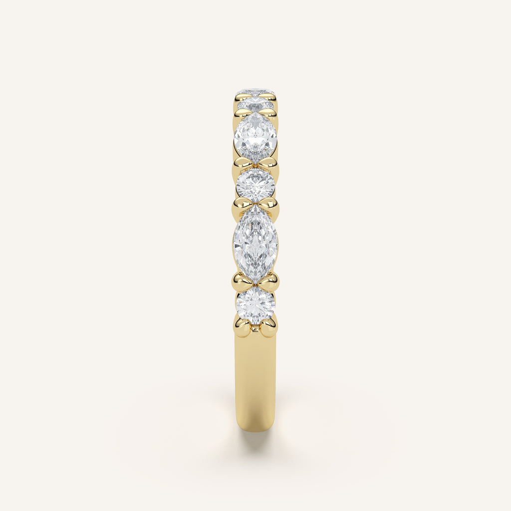 Bubble Diamond Wedding Band in 14k Yellow Gold (view 3)