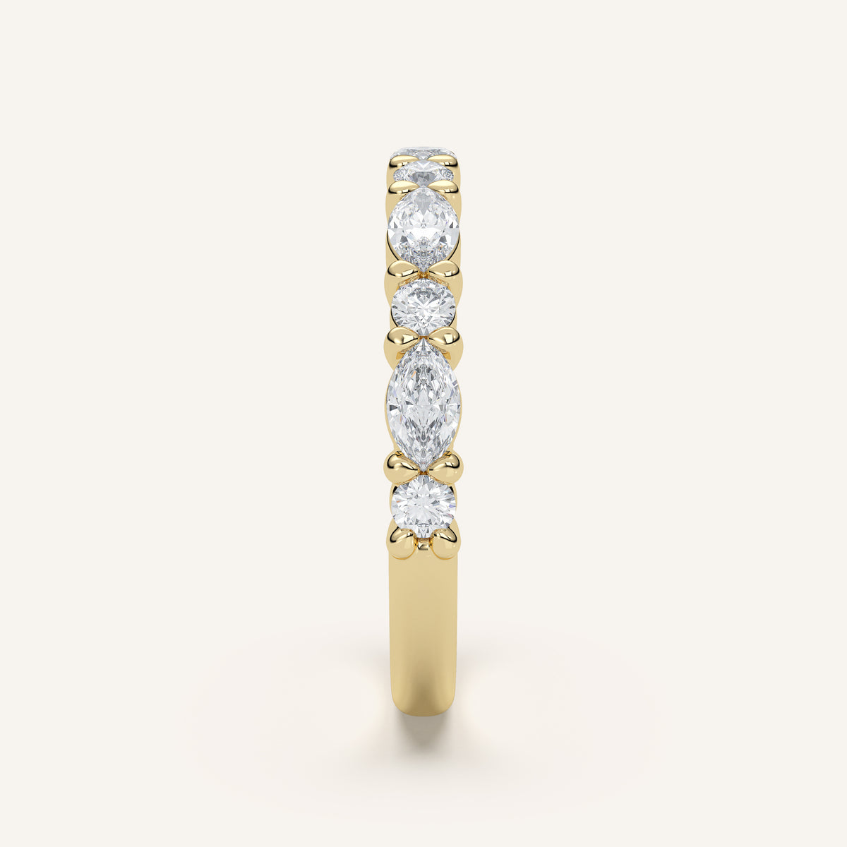 Bubble Diamond Wedding Band in 14k Yellow Gold (view 3)
