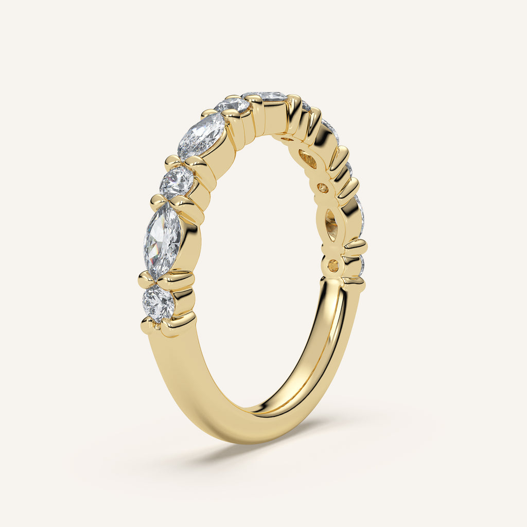 Bubble Diamond Wedding Band in 14k Yellow Gold (view 2)