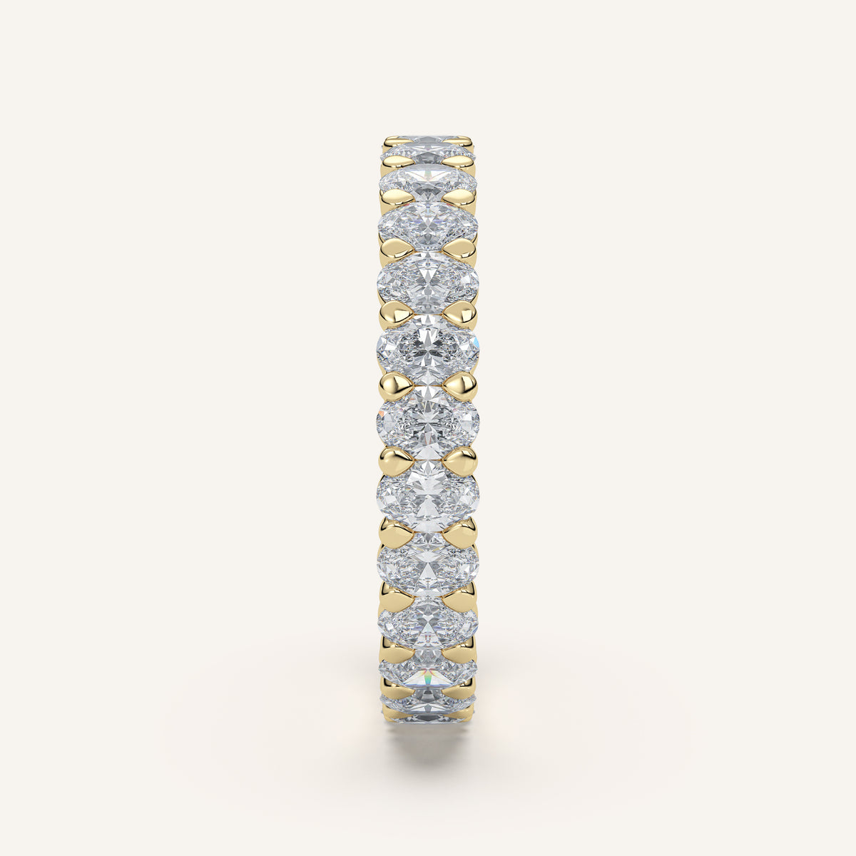 Oval Diamond Eternity Band — 2 CTW in 14k Yellow Gold (view 3)