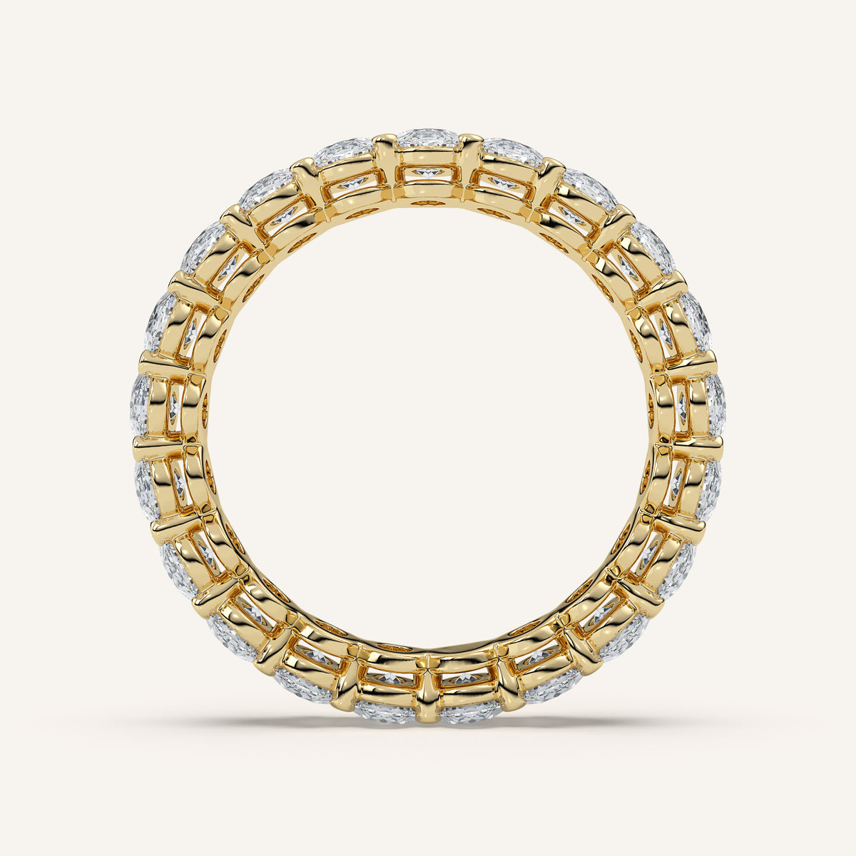 Oval Diamond Eternity Band — 3 CTW in 14k Yellow Gold (view 4)