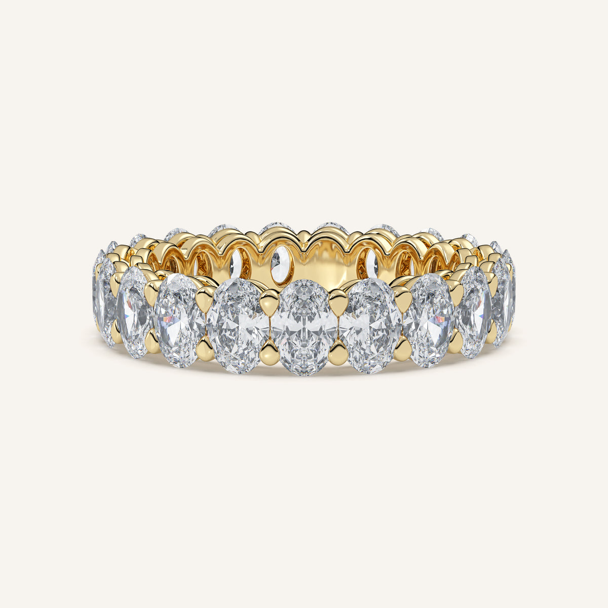 Oval Diamond Eternity Band — 3 CTW in 14k Yellow Gold (view 1)