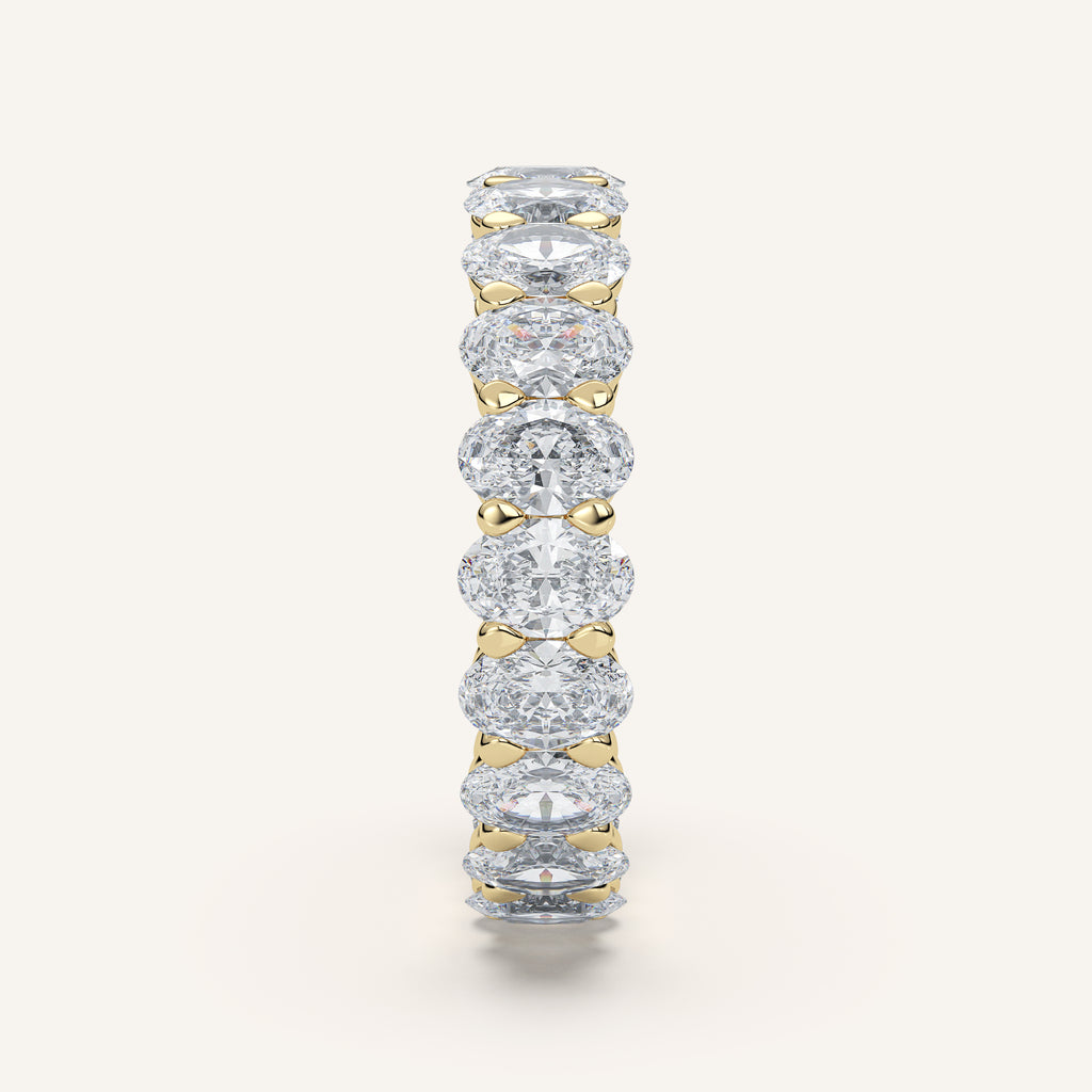Oval Diamond Eternity Band — 3 CTW in 14k Yellow Gold (view 3)