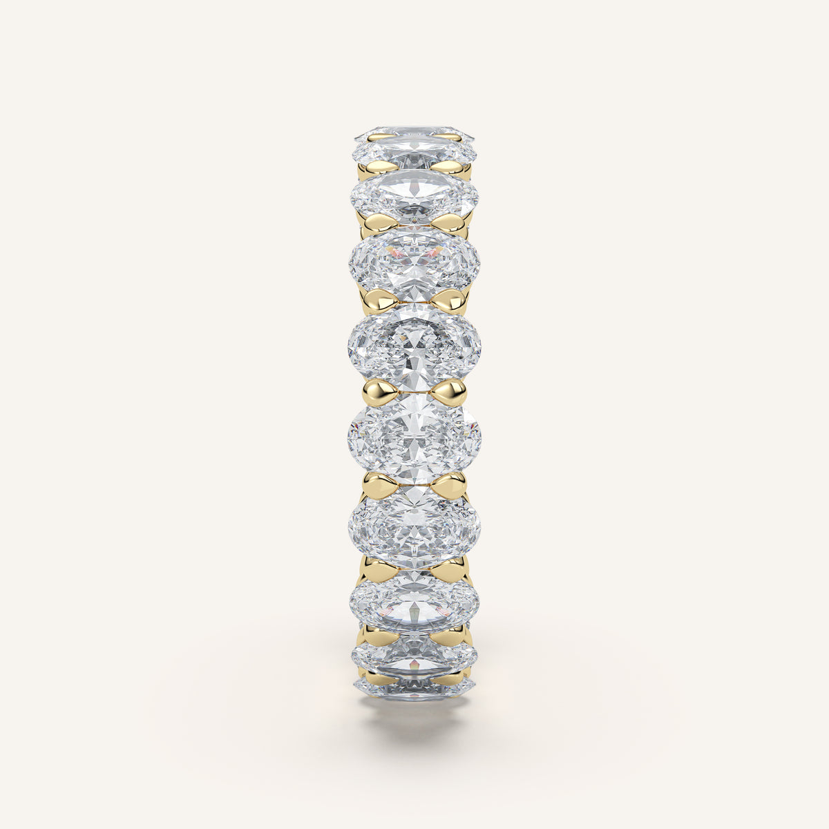Oval Diamond Eternity Band — 3 CTW in 14k Yellow Gold (view 3)