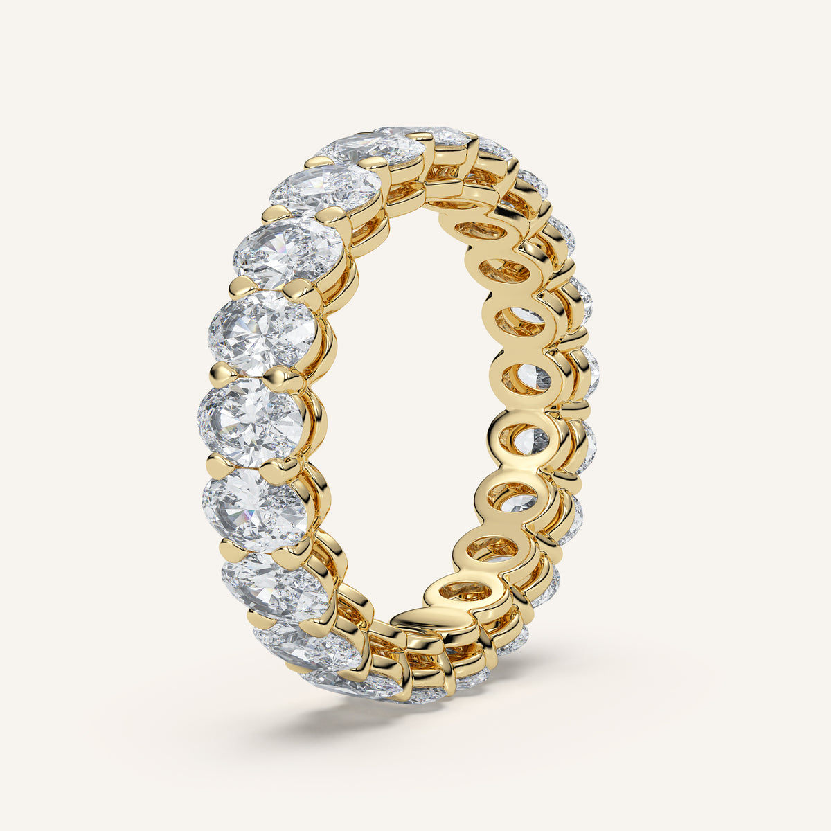 Oval Diamond Eternity Band — 3 CTW in 14k Yellow Gold (view 2)