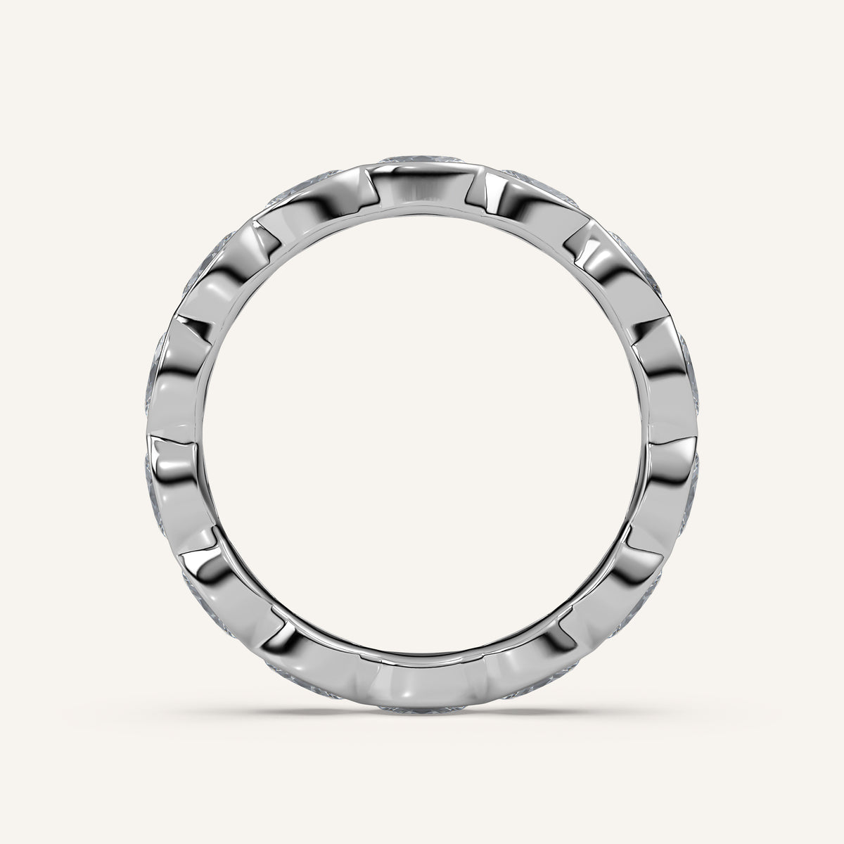 East-West Marquise Bezel Eternity Band in 14k White Gold (view 4)