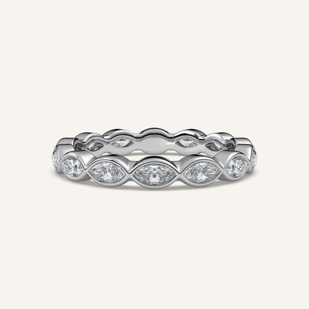 East-West Marquise Bezel Eternity Band in 14k White Gold (view 1)