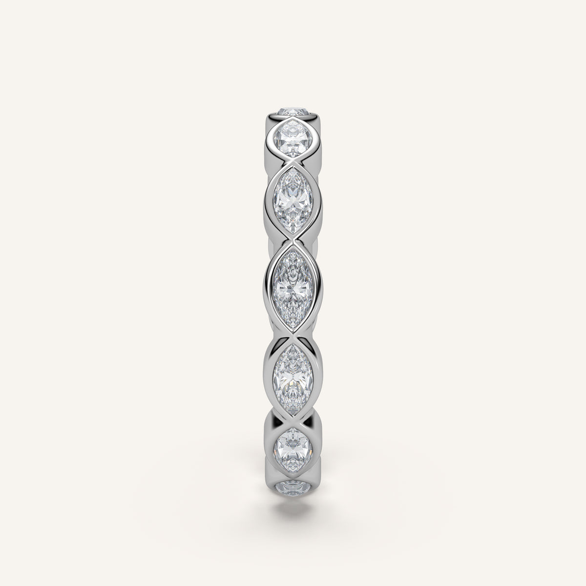 East-West Marquise Bezel Eternity Band in 14k White Gold (view 3)