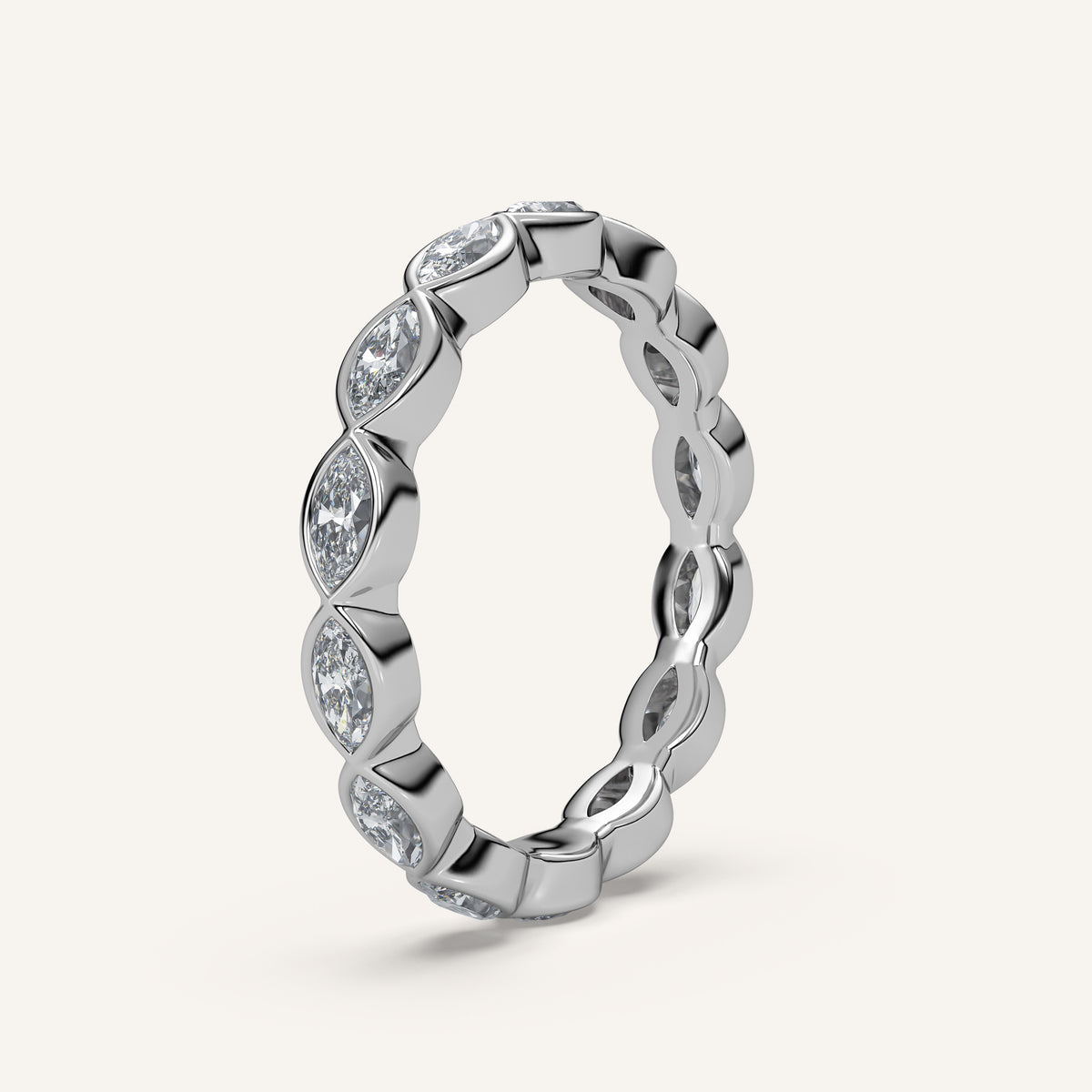 East-West Marquise Bezel Eternity Band in 14k White Gold (view 2)