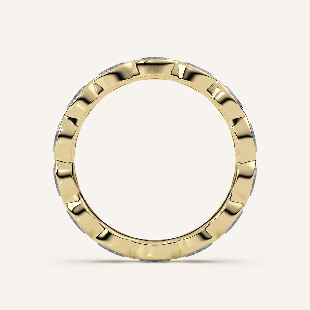 East-West Marquise Bezel Eternity Band in 14k Yellow Gold (view 4)