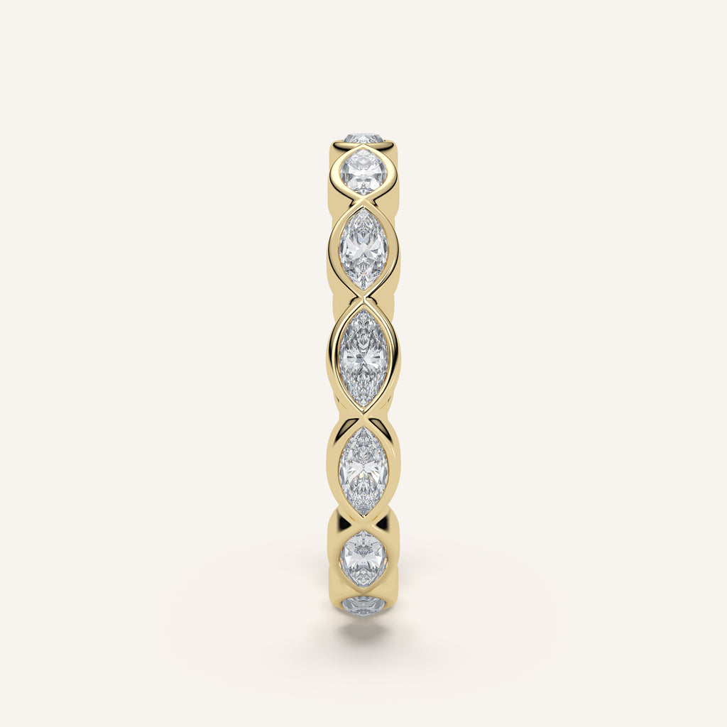 East-West Marquise Bezel Eternity Band in 14k Yellow Gold (view 3)