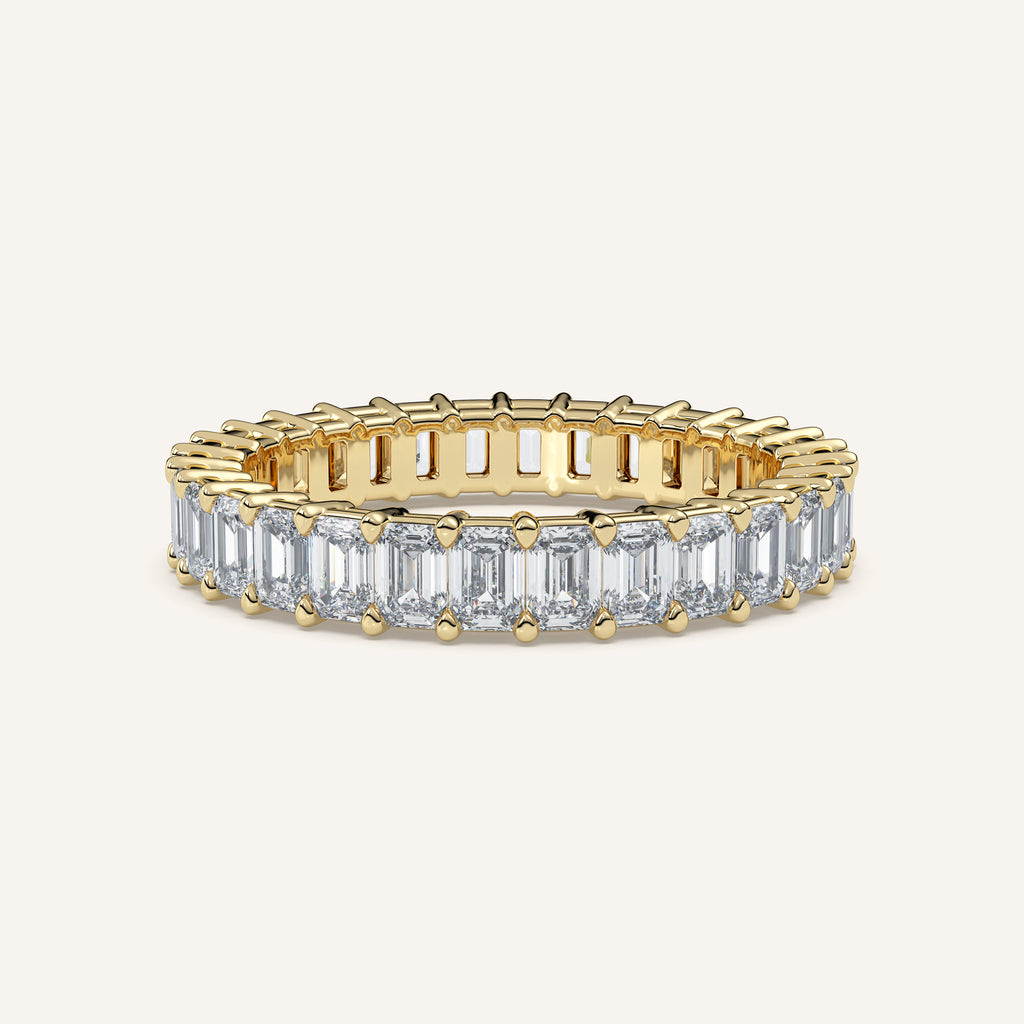 Emerald-Cut Diamond Eternity Band — 2 CTW in 14k Yellow Gold (view 1)
