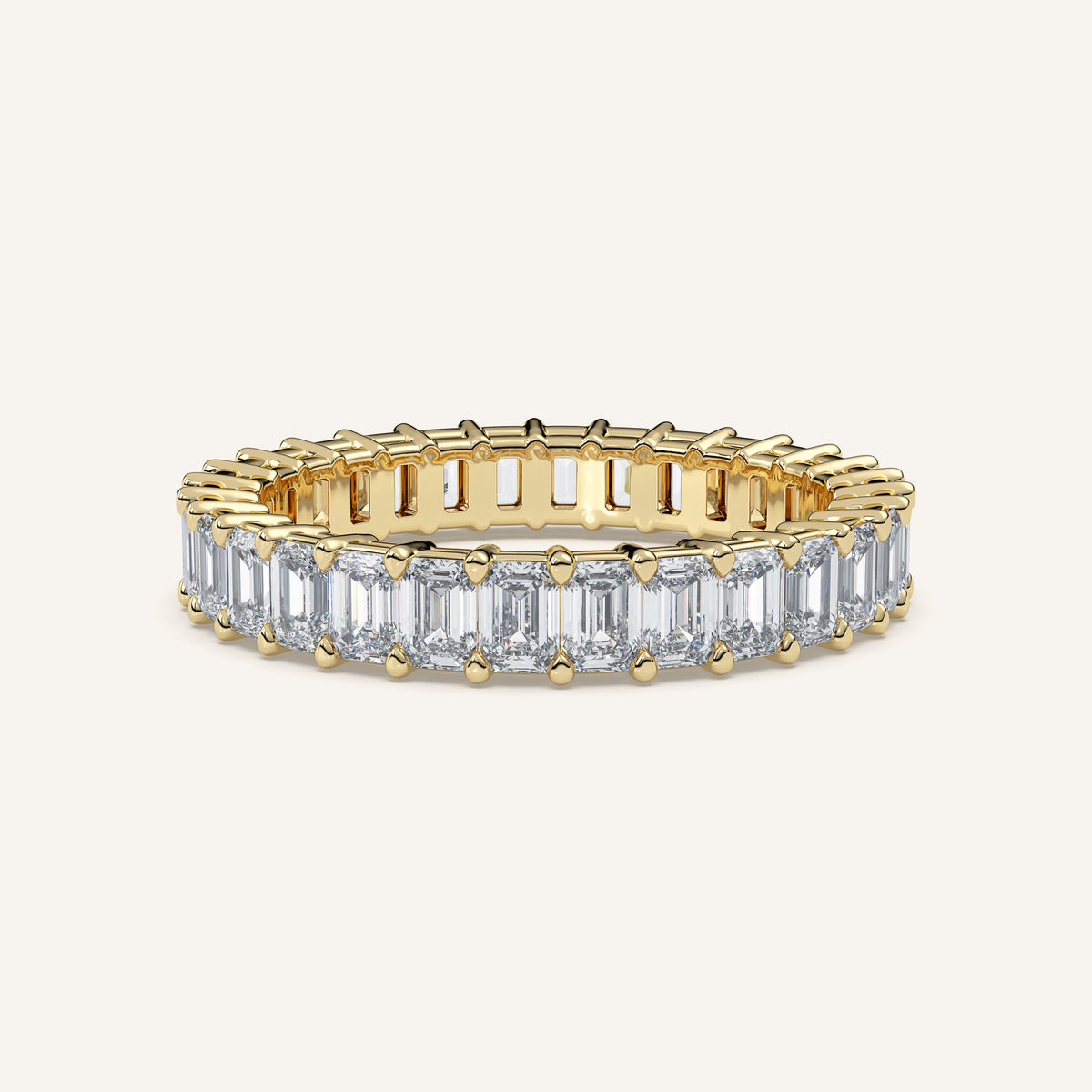 Emerald-Cut Diamond Eternity Band — 2 CTW in 14k Yellow Gold (view 1)