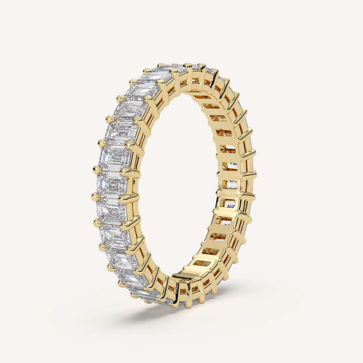 Emerald-Cut Diamond Eternity Band — 2 CTW in 14k Yellow Gold (view 2)